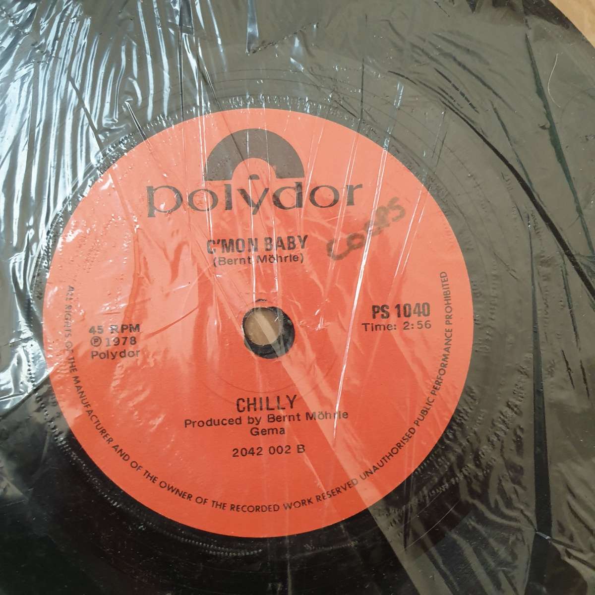 Chilly  For Your Love - Vinyl 7" Record - Opened  - Very-Good Quality (VG)
