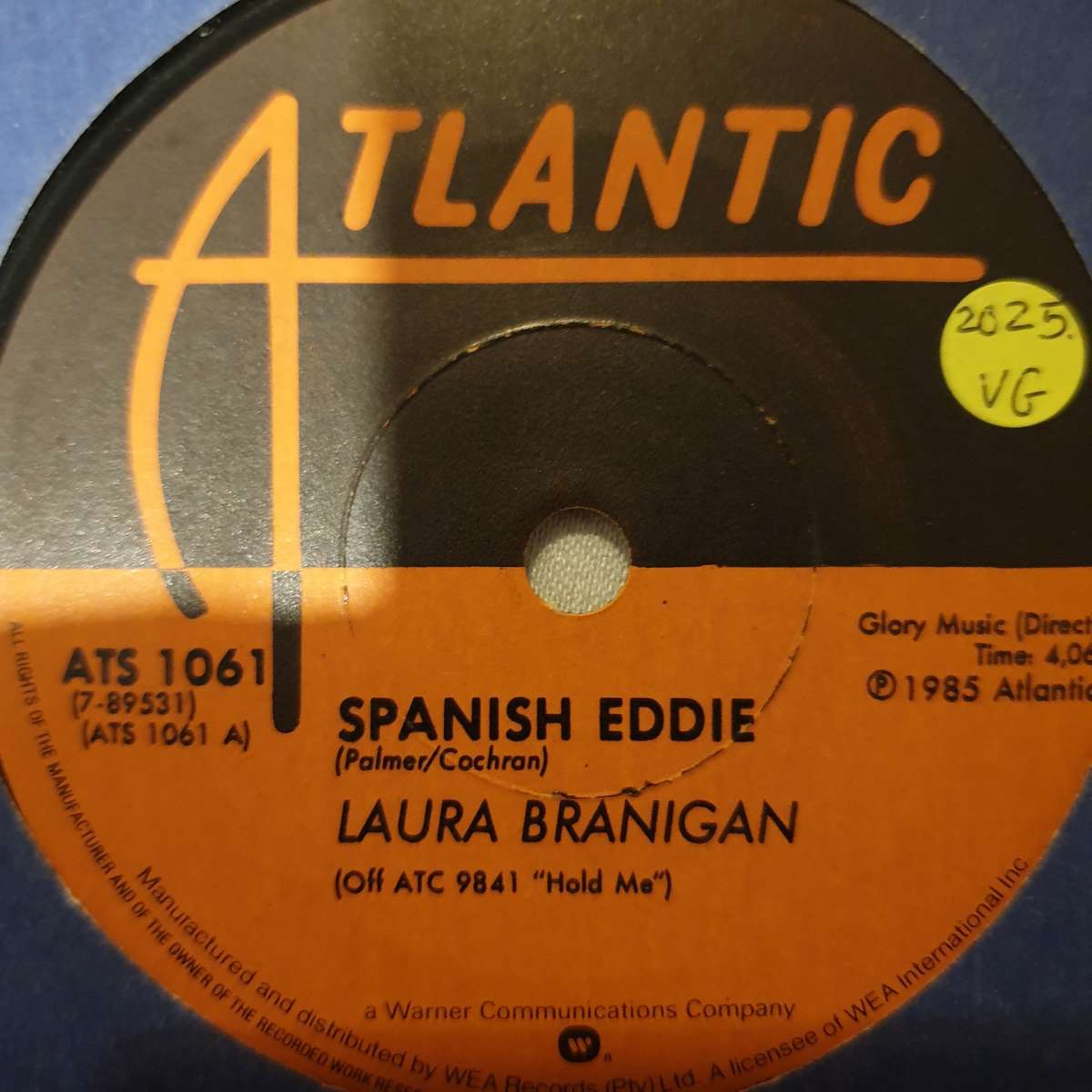 Laura Branigan - Spanish Eddie - Vinyl 7" Record - Opened  - Very-Good Quality (VG)