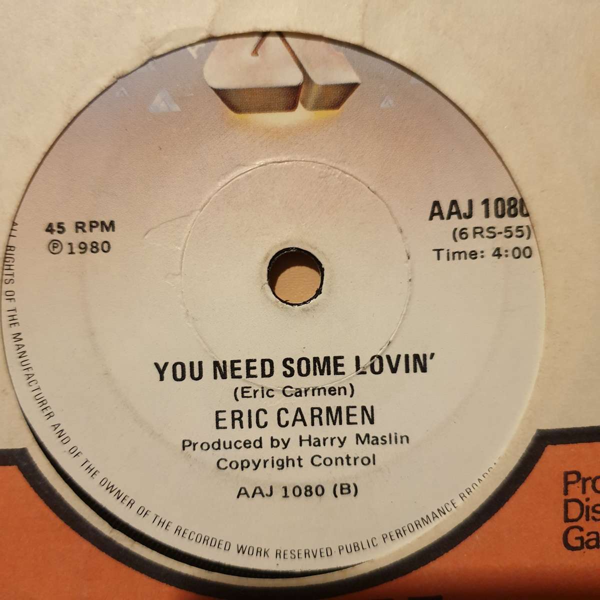 Eric Carmen  It Hurts Too Much -  Vinyl 7" Record - Very-Good Quality (VG)