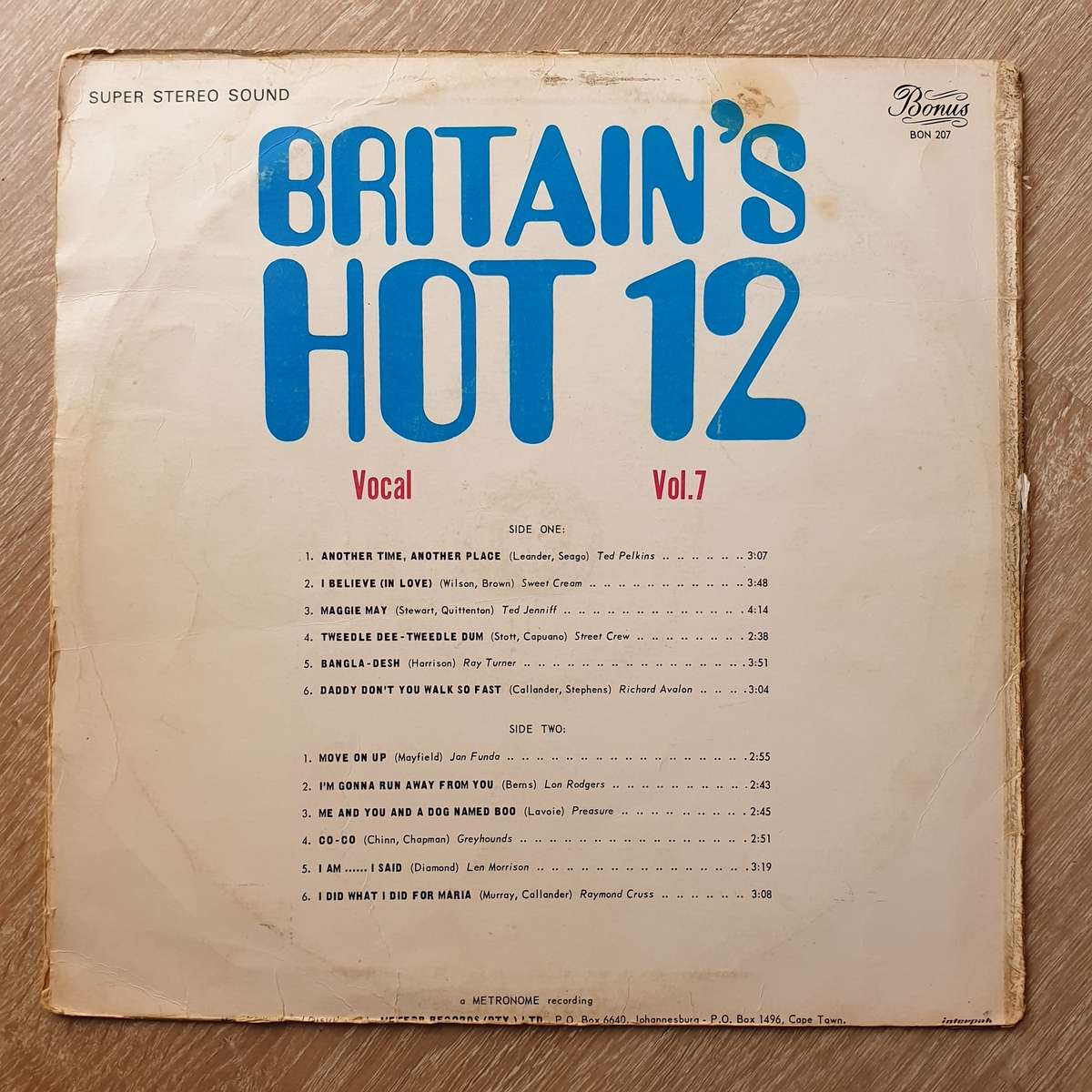 Britains Hot 12 - Vol V - Vinyl LP Record - Opened  - Fair Quality (F) (Vinyl Specials)