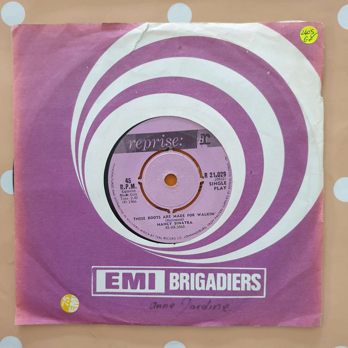 Nancy Sinatra  These Boots Are Made For Walkin' - Vinyl 7" Record - Good+ Quality (G+)