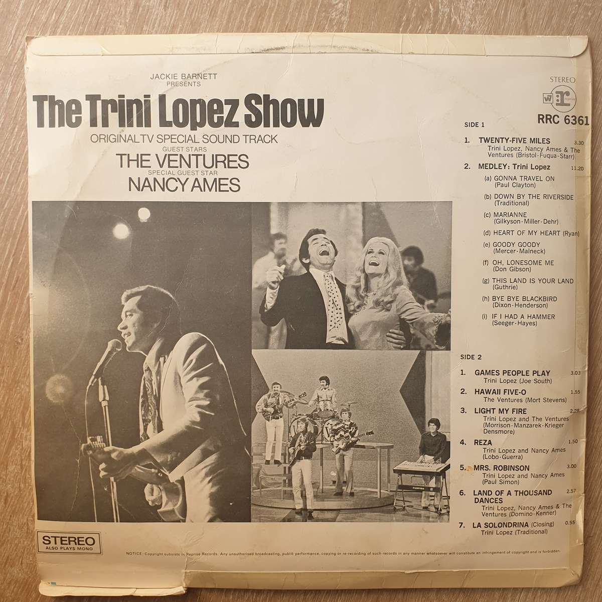 Trini Lopez Featuring The Ventures + Nancy Ames  The Trini Lopez Show - Vinyl LP Record - V...