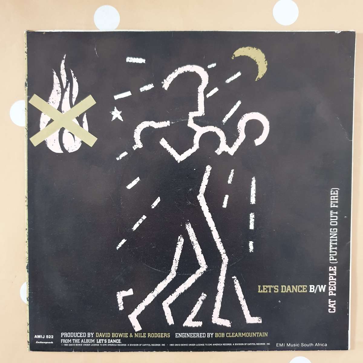 David Bowie  Let's Dance - Vinyl 7" Record - Very-Good+ Quality (VG+)