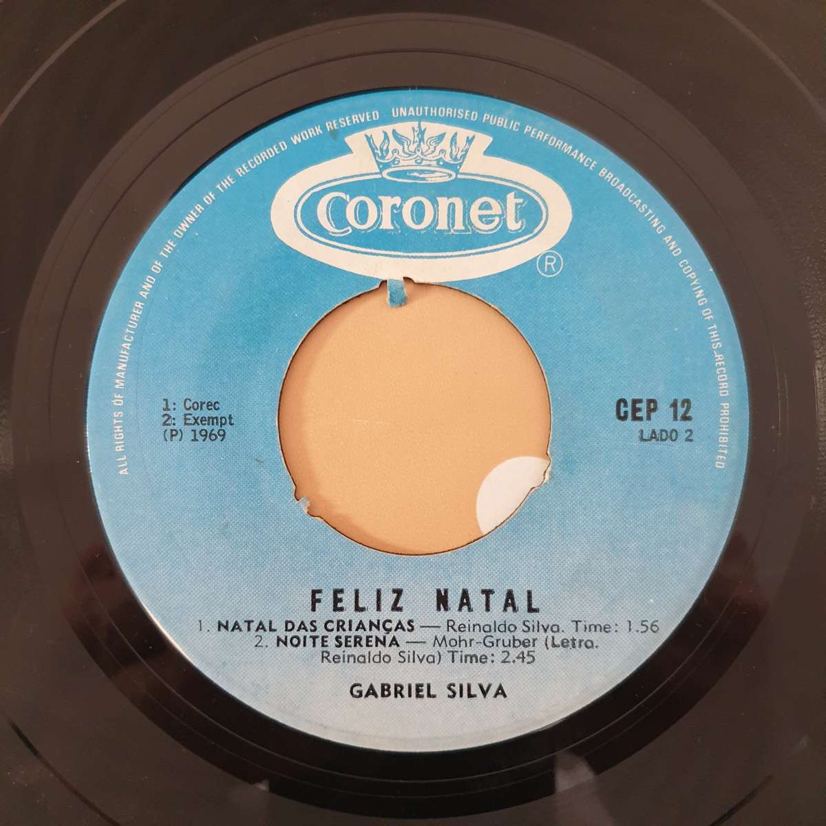 Gabriel Silva , Reinaldo Silva  Feliz Natal - Vinyl 7" Record - Very-Good- Quality (VG-)