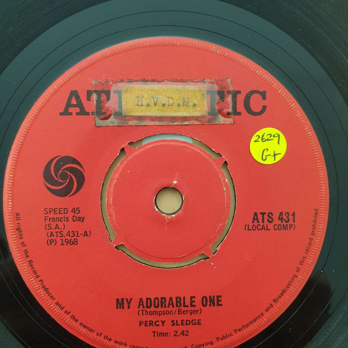 Percy Sledge  Try A Little Tenderness / My Adorable One - Vinyl 7" Record - Good+ Quality (G+)