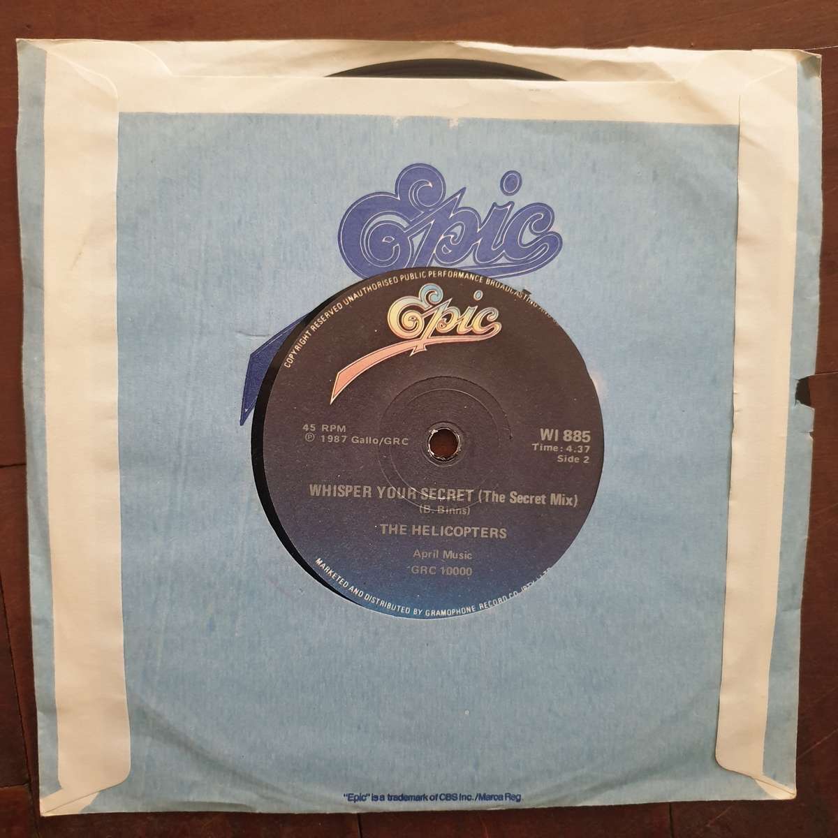 The Helicopters  Whisper Your Secret - Vinyl 7" Record - Very-Good+ Quality (VG+)