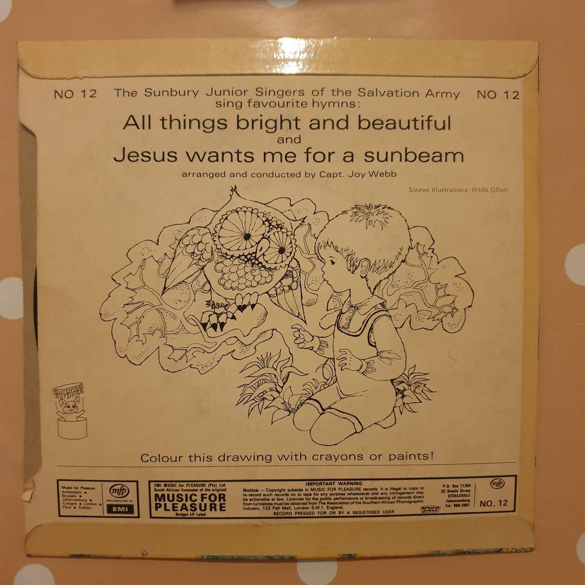 All Things Bright and Beautiful -  Vinyl 7" Record - Very-Good+ Quality (VG+)