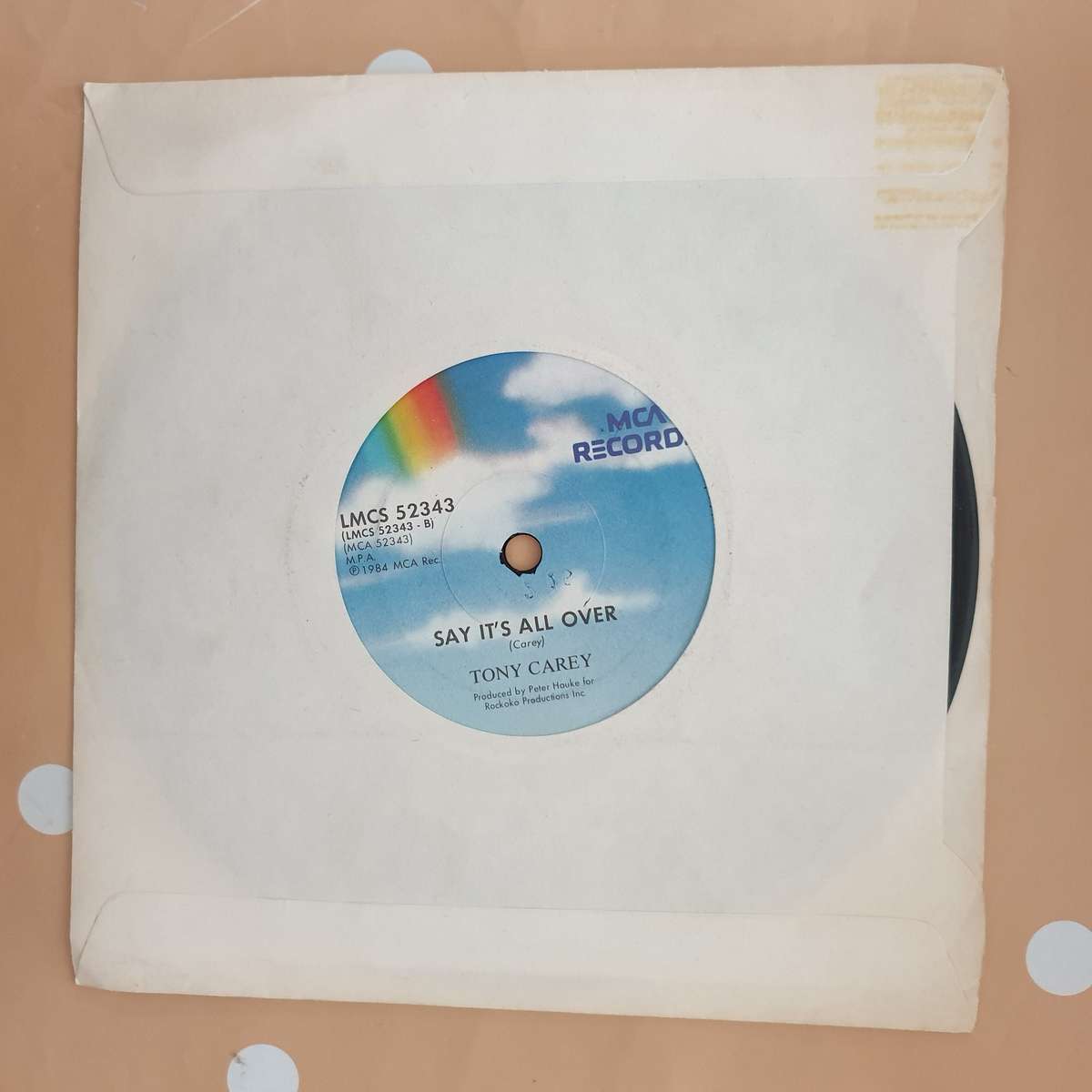 Tony Carey  A Fine Fine Day - Vinyl 7" Record - Very-Good+ Quality (VG+)