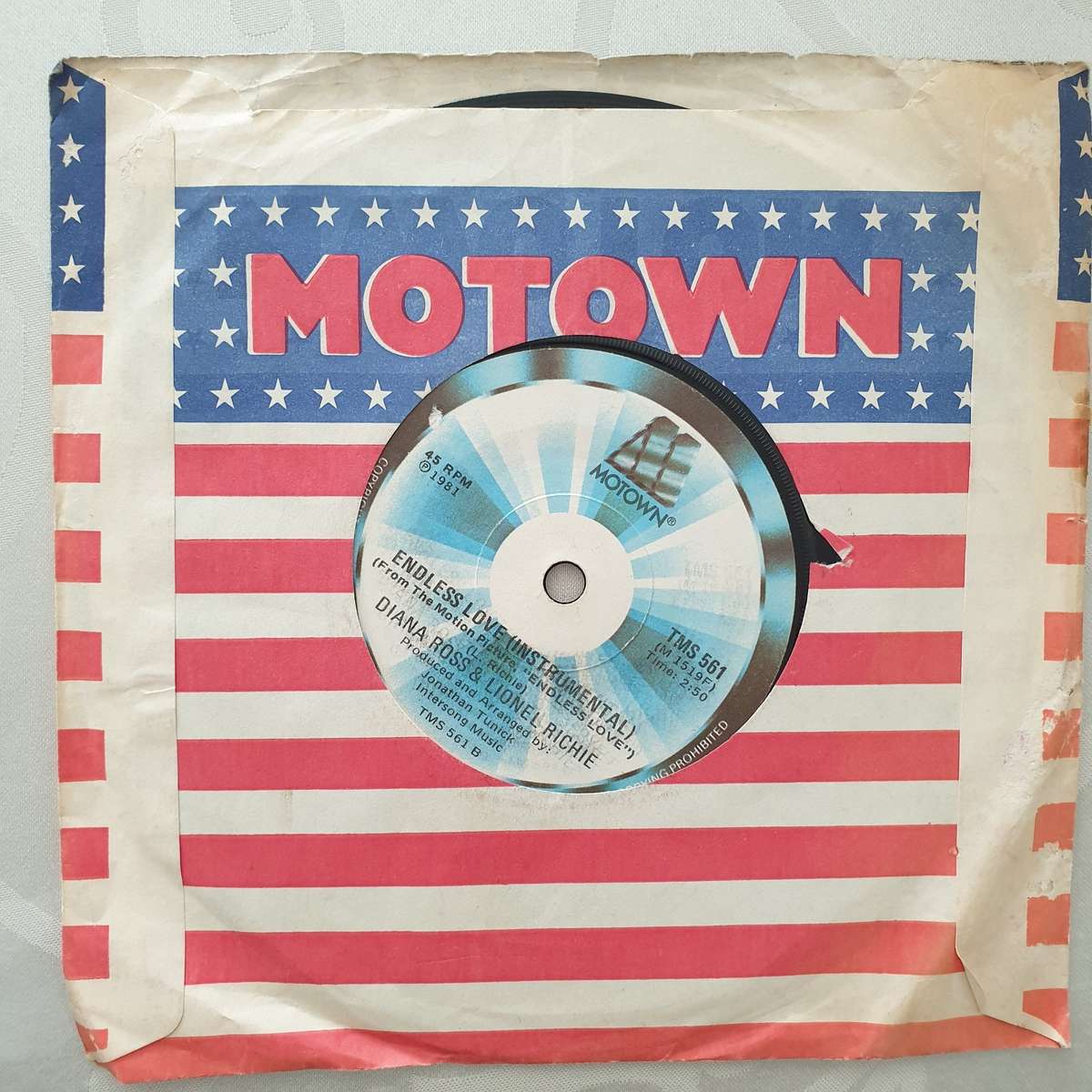 Diana Ross And Lionel Richie  Endless Love - Vinyl 7" Record - Very-Good Quality (VG)