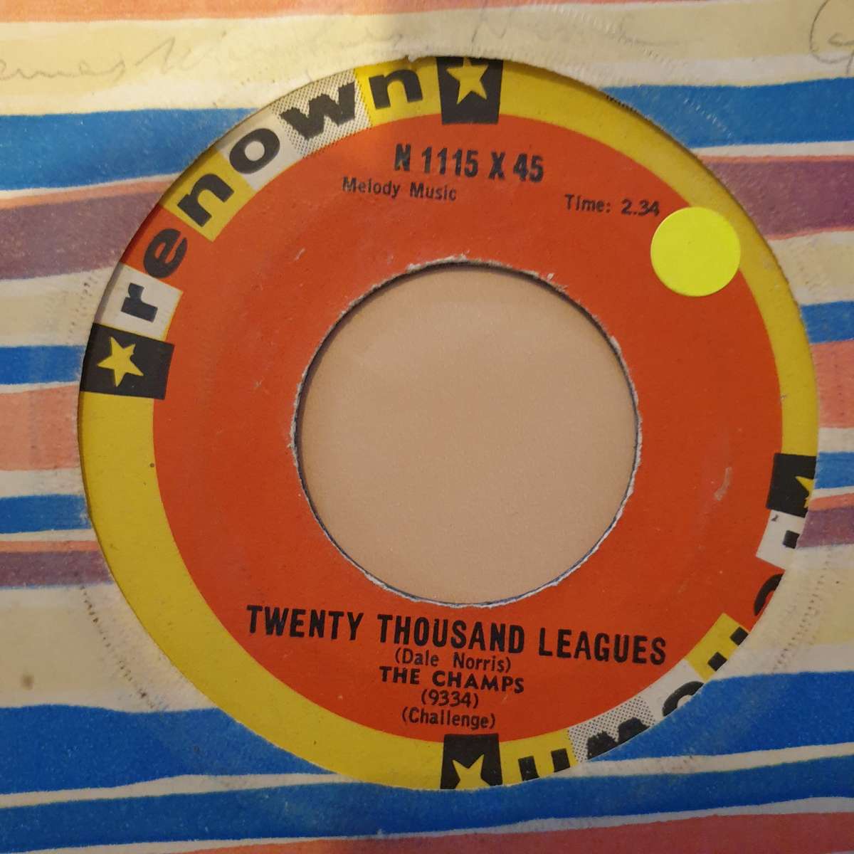 The Champs  Too Much Tequila / Twenty Thousand Leagues -  Vinyl 7" Record - Very-Good+ Qual...