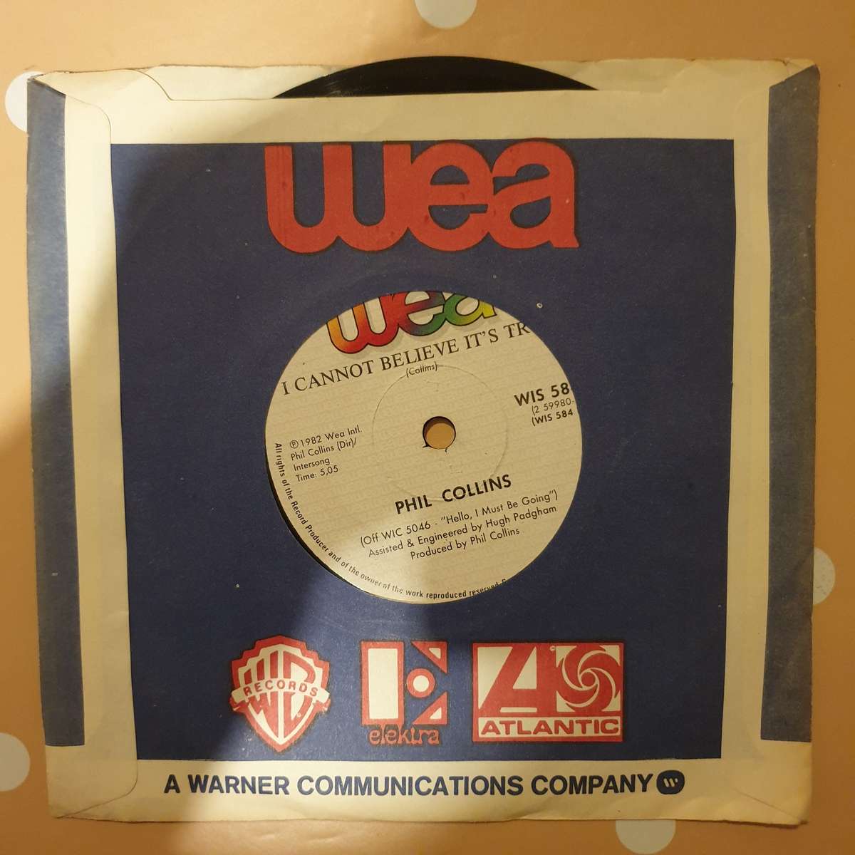 Phil Collins  You Can't Hurry Love - Vinyl 7" Record - Very-Good+ Quality (VG+)