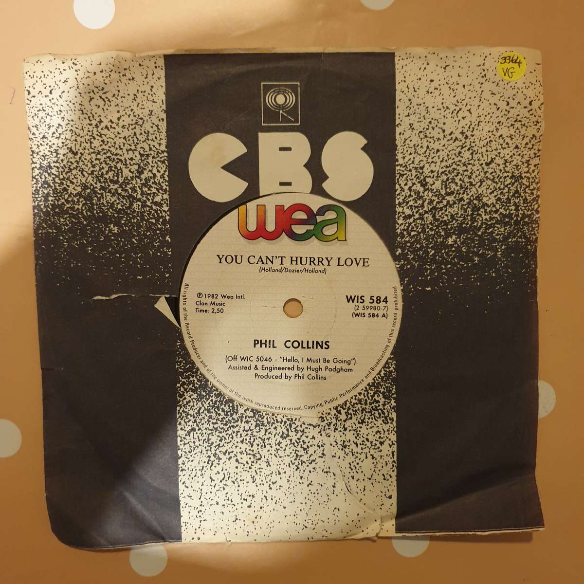 Phil Collins  You Can't Hurry Love  - Vinyl 7" Record - Opened  - Very-Good Quality (VG)