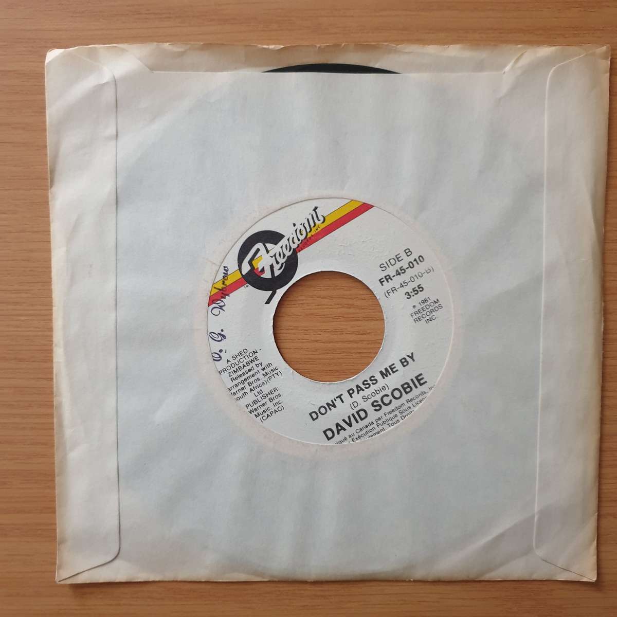 David Scobie  Gypsy Girl - Vinyl 7" Record - Very-Good+ Quality (VG+)