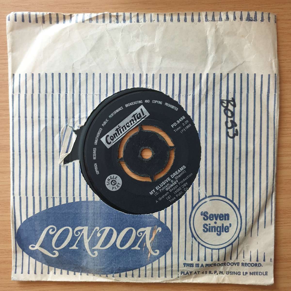 Quinsey - When Will We Meet Again - Vinyl 7" Record - Opened  - Very-Good- Quality (VG-) (verygoo...