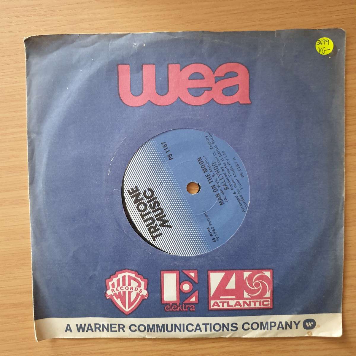 Ballyhoo  Man On The Moon - Vinyl 7" Record - Opened  - Very-Good- Quality (VG-) (verygoodminus)