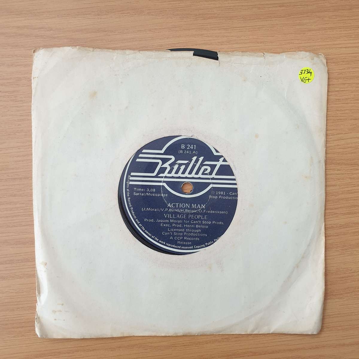 Village People  Action Man - Vinyl 7" Record - Very-Good+ Quality (VG+) (verygoodplus)