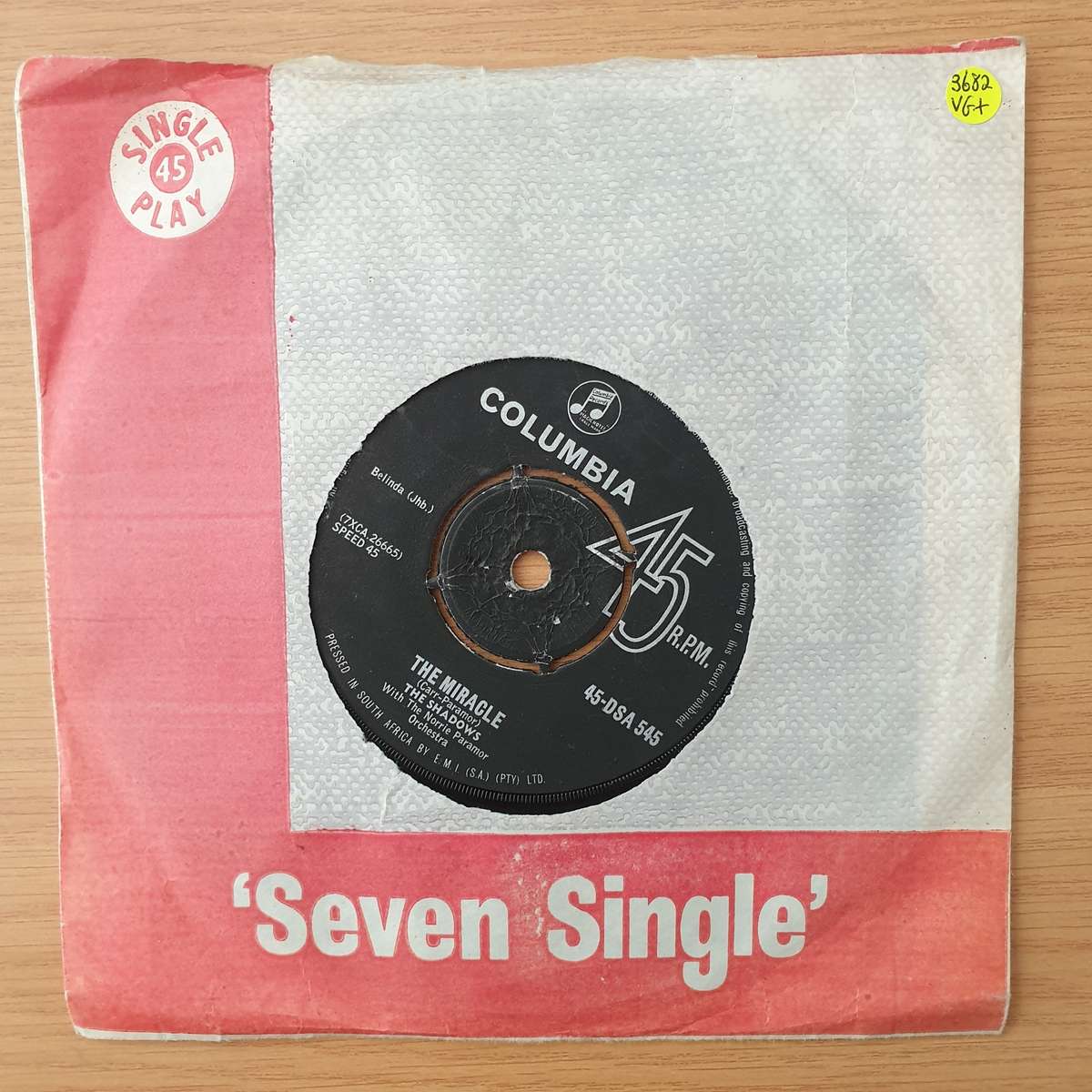 The Shadows  Rhythm & Greens - Vinyl 7" Record - Very-Good+ Quality (VG+) (verygoodplus)