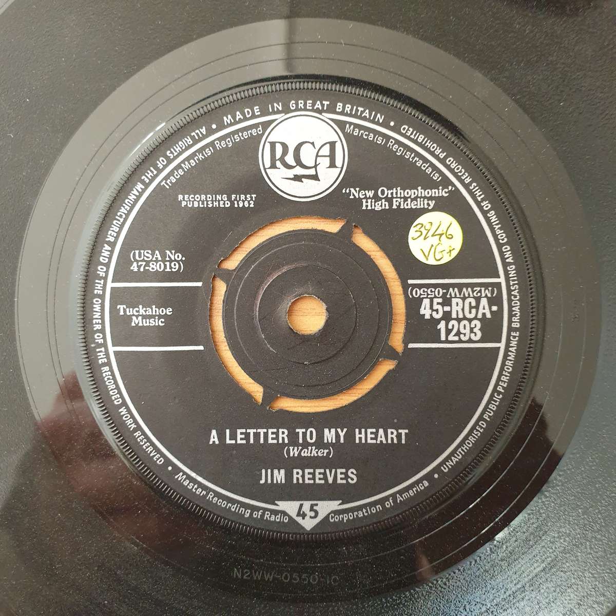 Jim Reeves  Adios Amigo - Vinyl 7" Record - Very-Good+ Quality (VG+) (verygoodplus)
