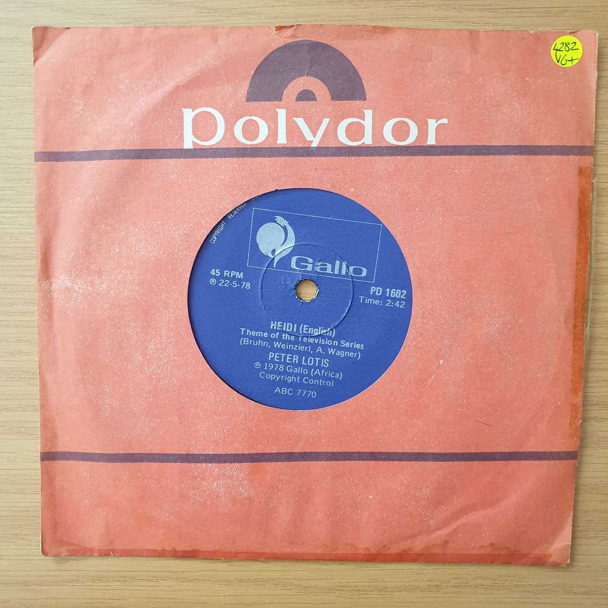 Alpen Susters / Peter Lotis  Heidi - Vinyl 7" Record - Very-Good+ Quality (VG+) (verygoodplus)
