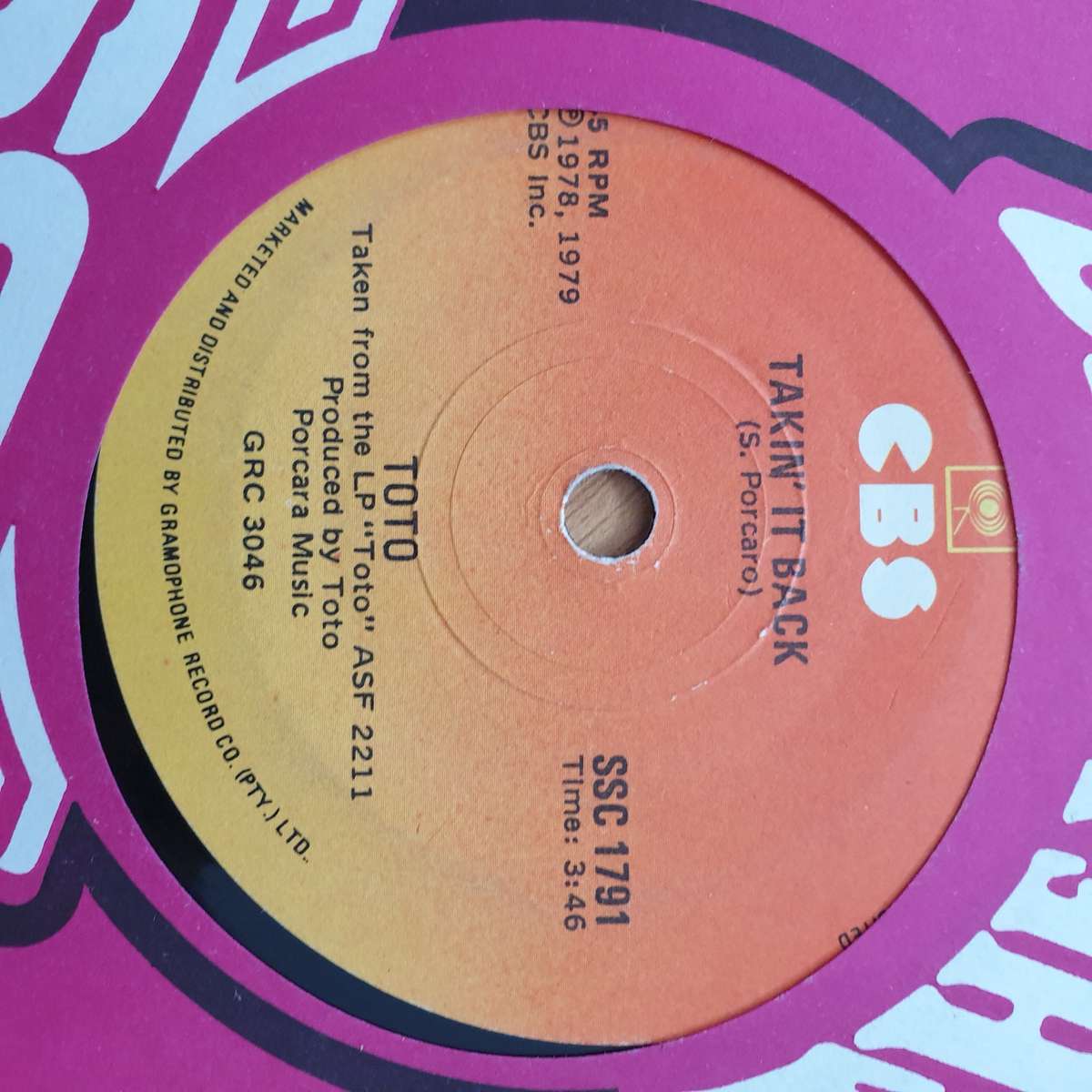 Toto  Hold The Line - Vinyl 7" Record - Very-Good+ Quality (VG+) (verygoodplus)