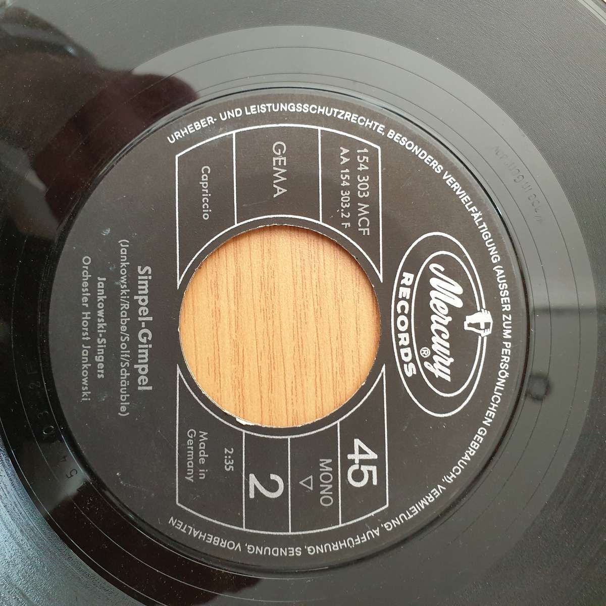 Jankowski-Singers  Schwarzwaldfahrt / Simpel-Gimpel  - Vinyl 7" Record - Very-Good Quality (VG...