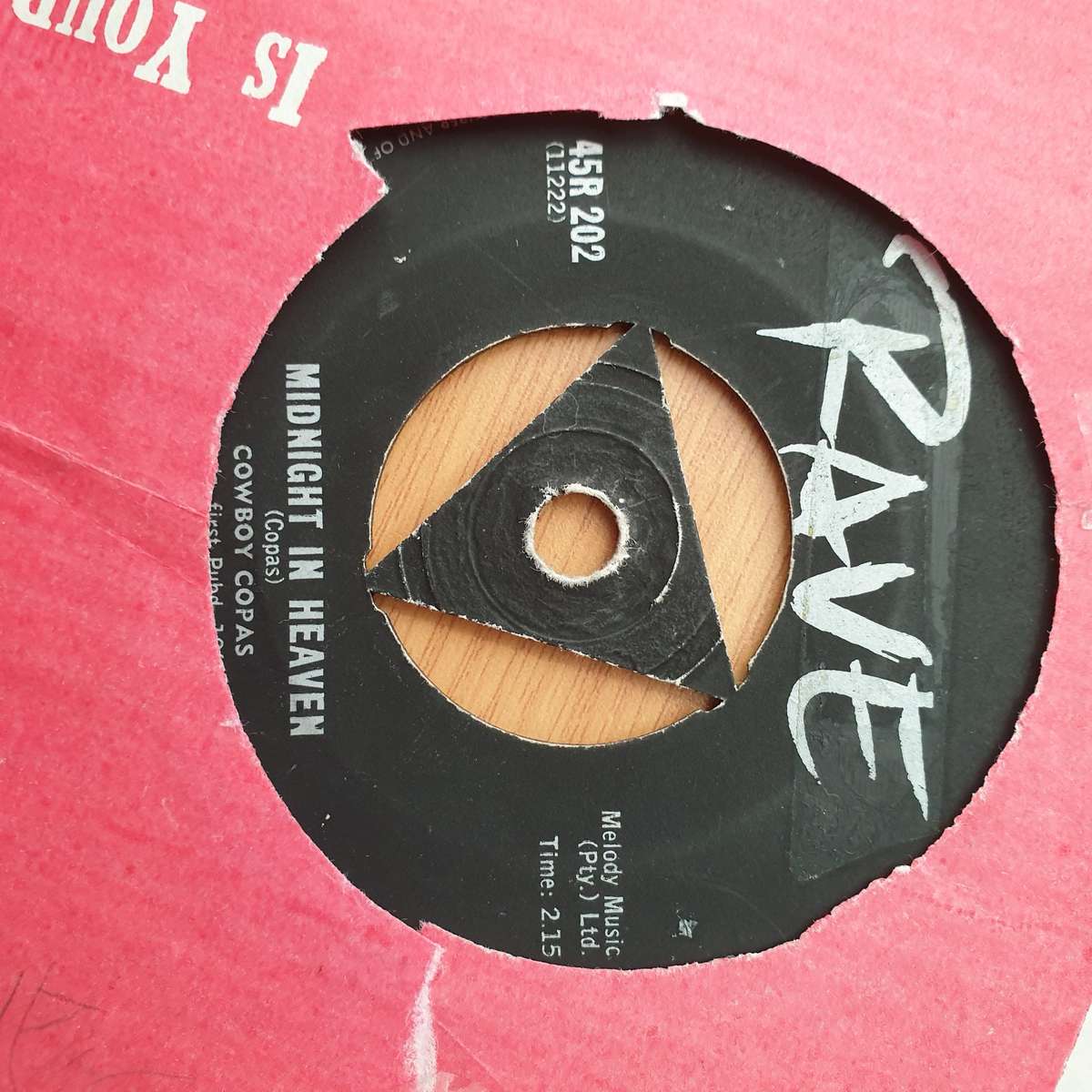 Cowboy Copas  Midnight In Heaven / Settin' Flat On Ready -  Vinyl 7" Record - Very-Good+ Quali...