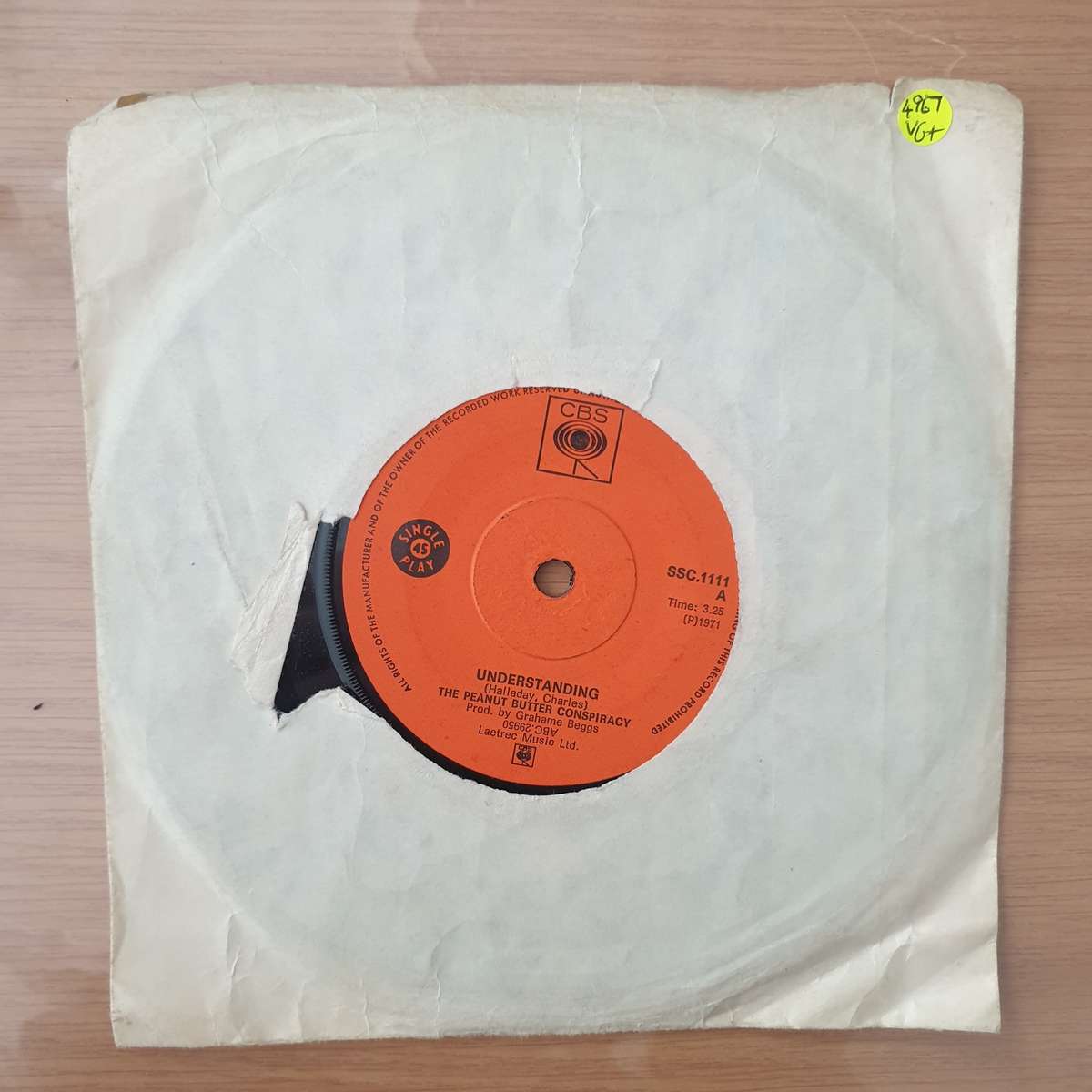 The Peanut Butter Conspiracy  Understanding / Tough Talk -  Vinyl 7" Record - Very-Good+ Quali...