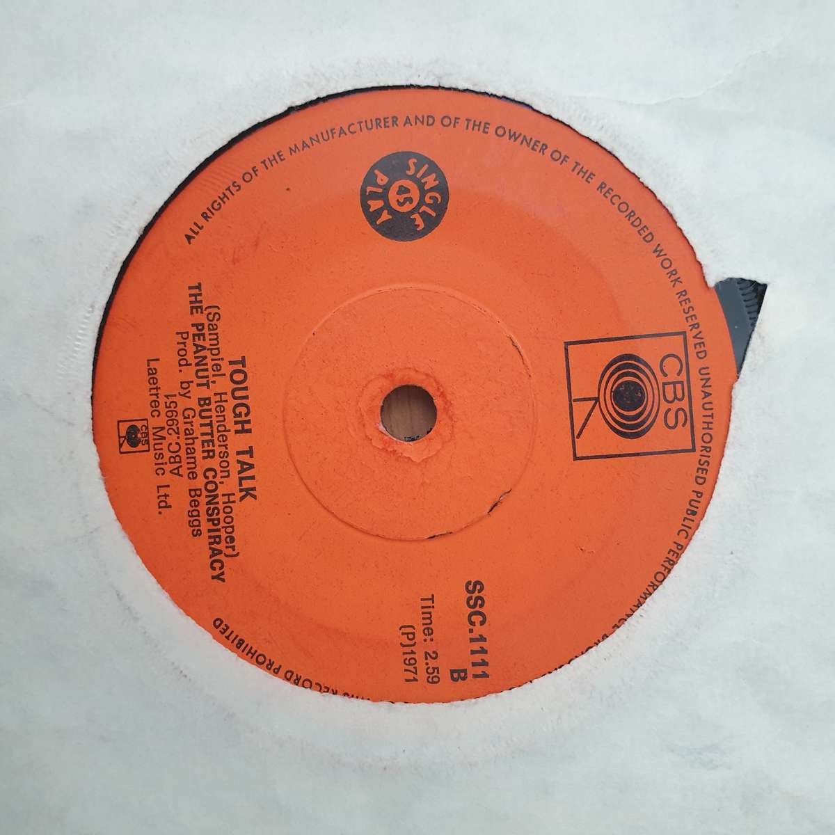 The Peanut Butter Conspiracy  Understanding / Tough Talk -  Vinyl 7" Record - Very-Good+ Quali...