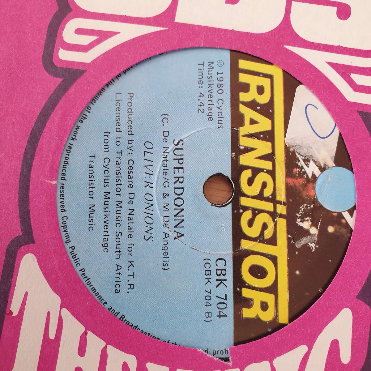 Oliver Onions  Santa Maria -  Vinyl 7" Record - Very-Good+ Quality (VG+) (verygoodplus)