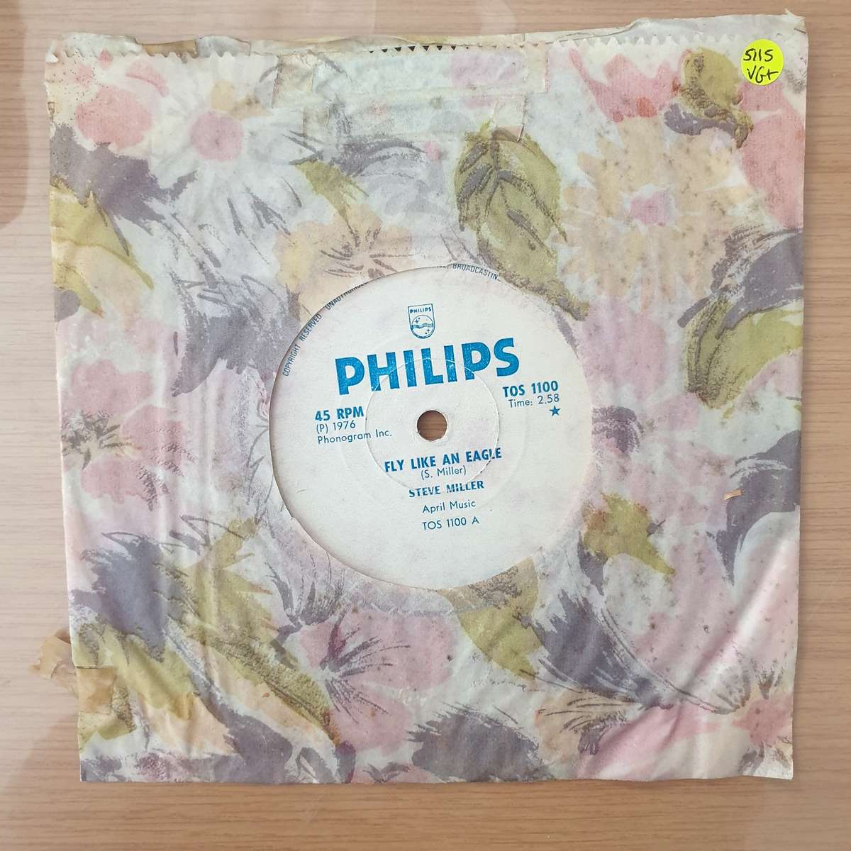Steve Miller  Fly Like An Eagle (Rhodesia) -  Vinyl 7" Record - Very-Good+ Quality (VG+) (very...