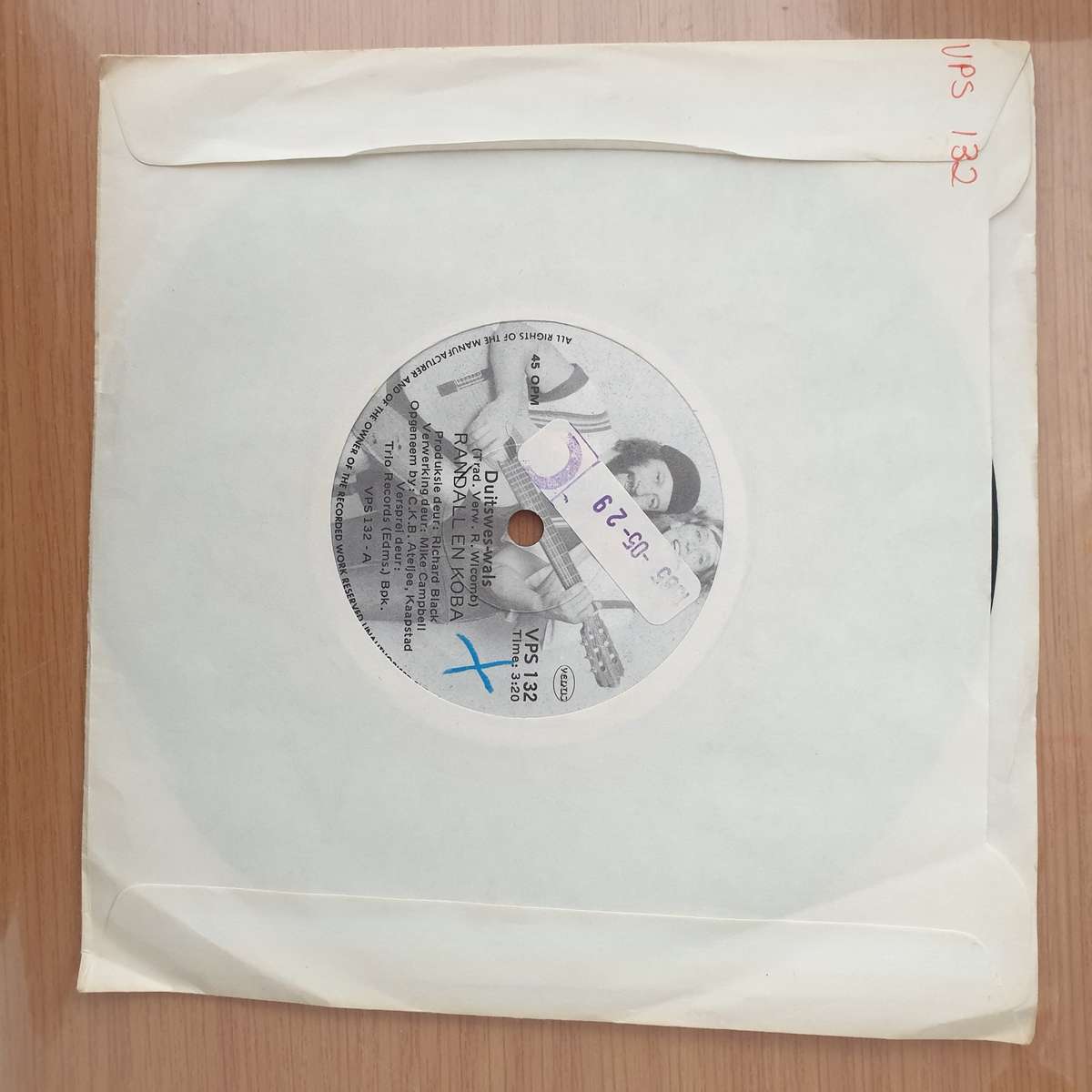 Randall Wicomb - Die Witbroek -  Vinyl 7" Record - Very-Good+ Quality (VG+) (verygoodplus)