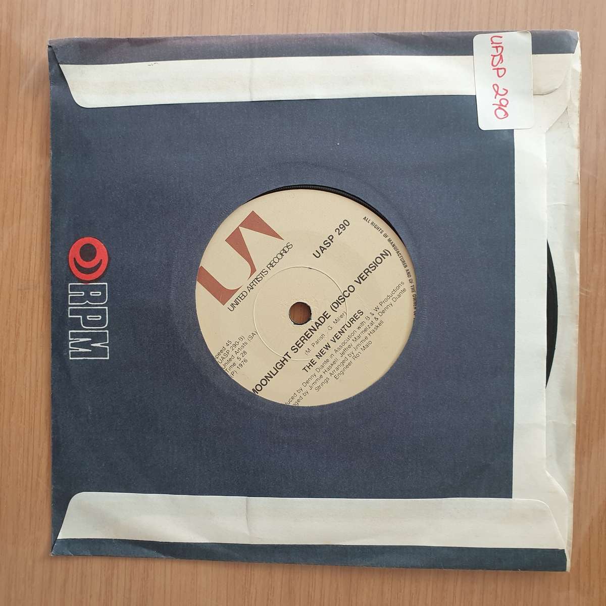 The New Ventures  Moonlight Serenade - Vinyl 7" Record - Very-Good+ Quality (VG+) (verygoodplus)