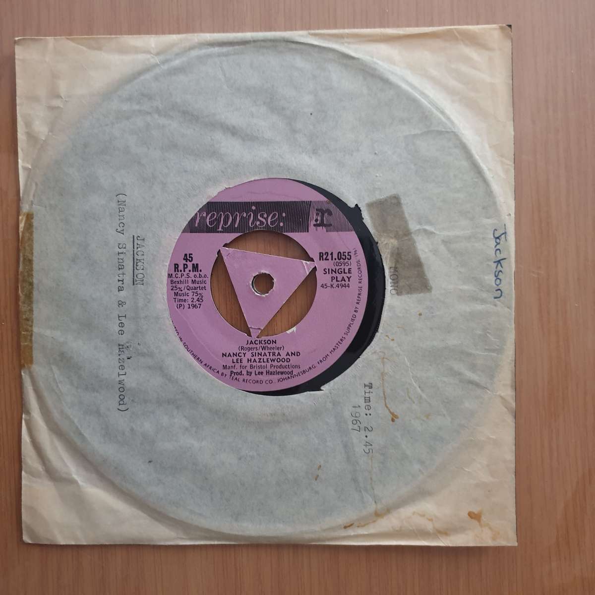 Nancy Sinatra  You Only Live Twice / Jackson - Vinyl 7" Record - Very-Good+ Quality (VG+) (ver...
