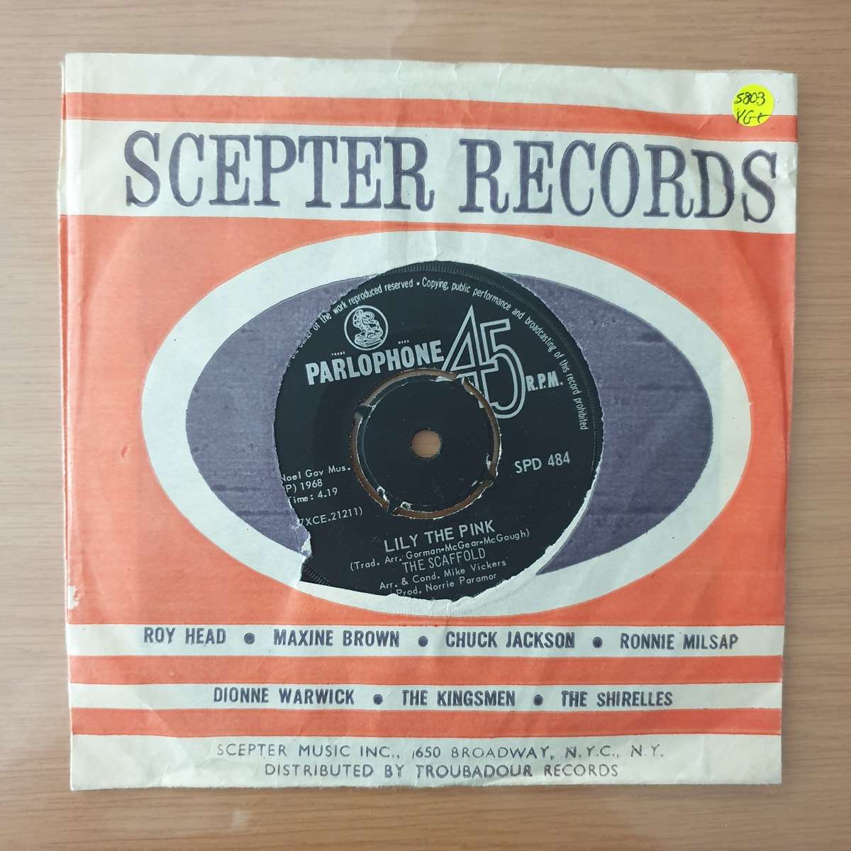 The Scaffold  Lily The Pink - Vinyl 7" Record - Very-Good+ Quality (VG+) (verygoodplus)
