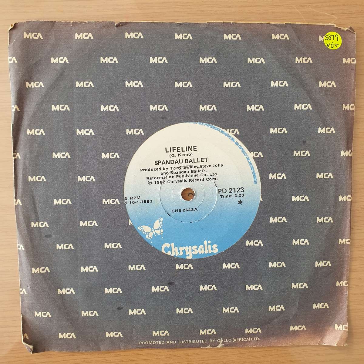Spandau Ballet  Lifeline - Vinyl 7" Record - Very-Good+ Quality (VG+) (verygoodplus)