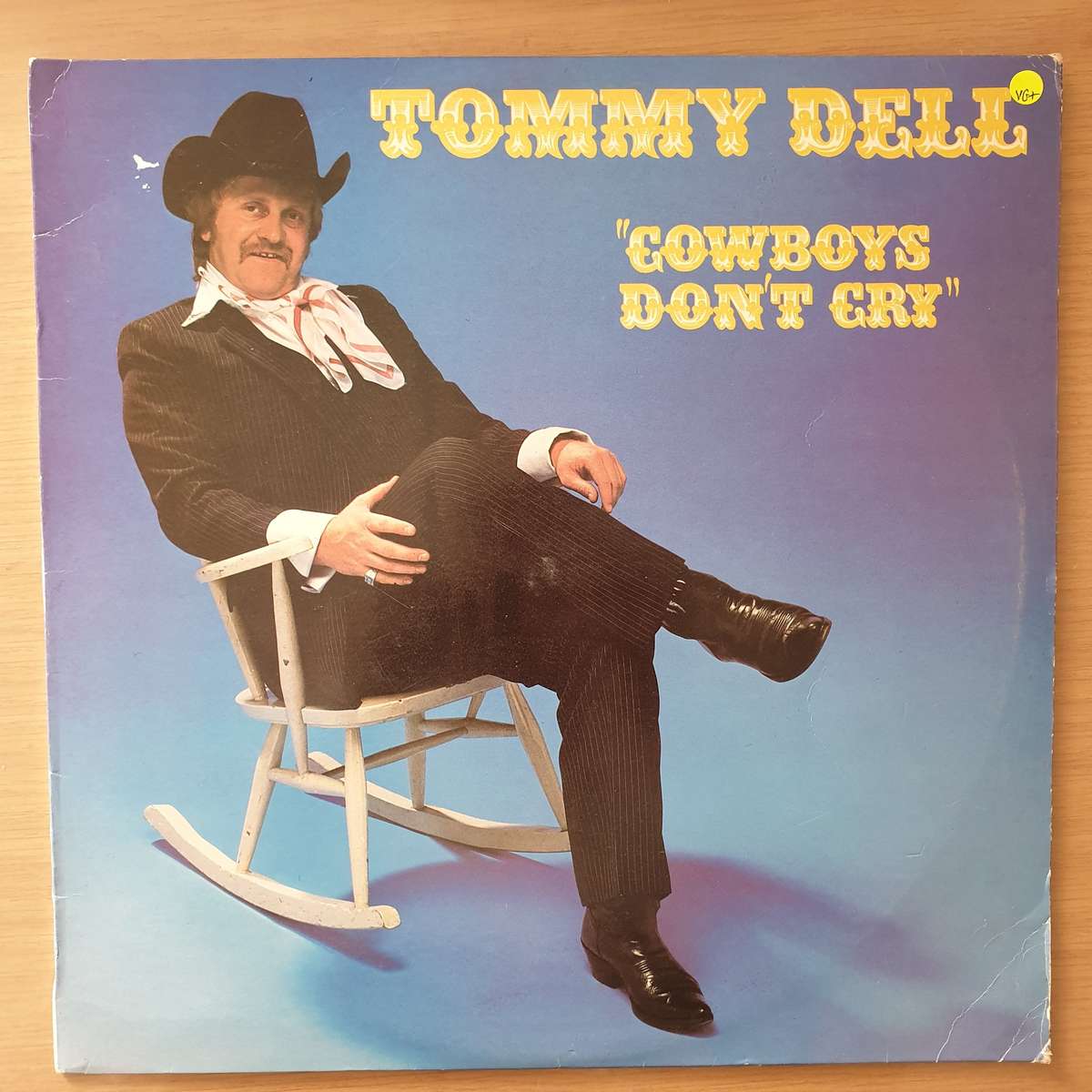Tommy Dell  Cowboys Don't Cry  Vinyl LP Record - Very-Good+ Quality (VG+)