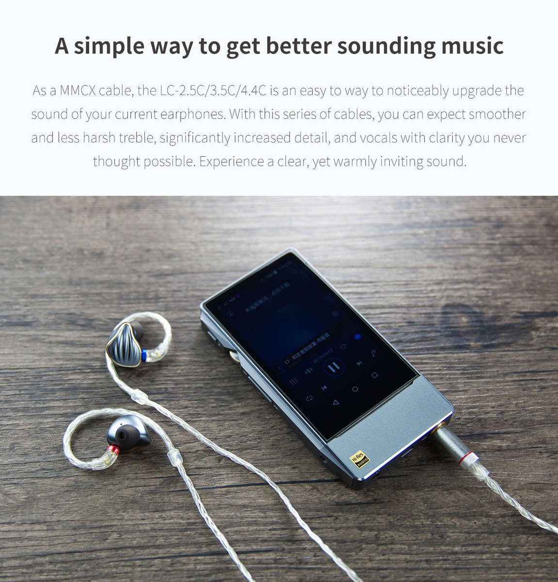 FiiO -  LC-2.5C - MMCX - 2.5mm Balanced - Earphone Replacement Cable (LC-2.5C)) (Ships Next Day)