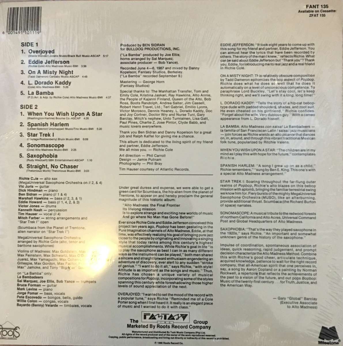 Richie Cole - PopBop -  Vinyl LP Record - Sealed