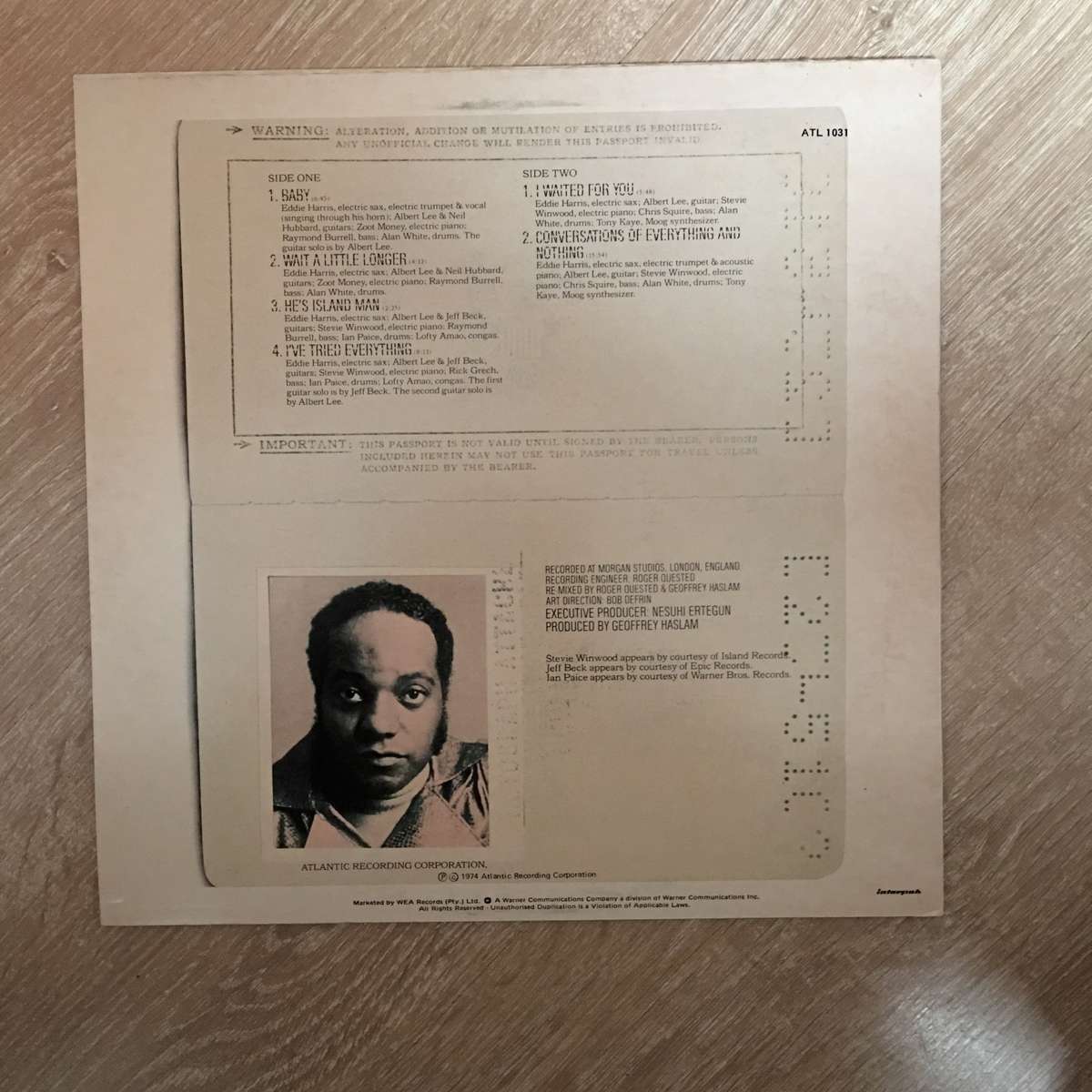 Eddie Harris - E.H In The UK - Vinyl LP Record - Opened  - Very-Good+ Quality (VG+)