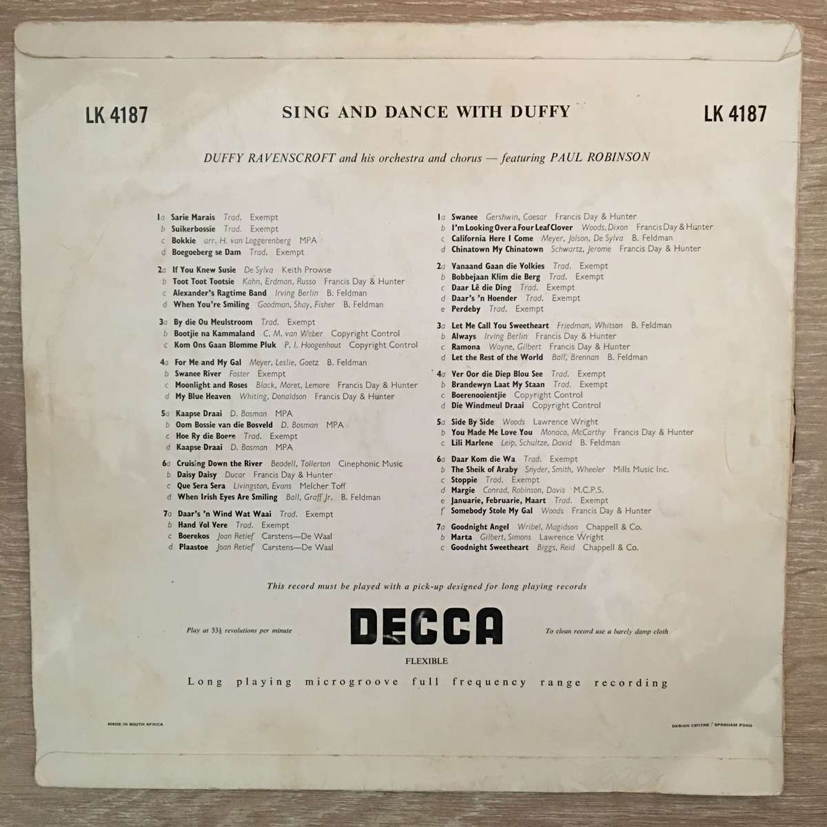 Duffy Ravenscroft - Sing and Dance With Duffy  Vinyl LP Record - Opened  - Good+ Quality (G+)