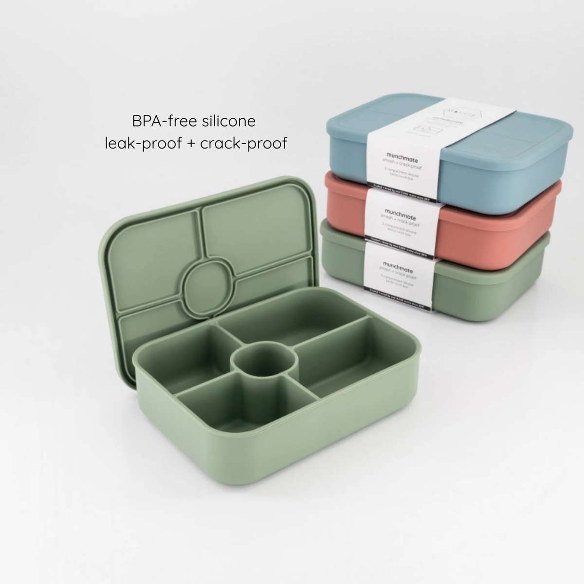 MACCIE MunchMate 5-Compartment Silicone Bento Lunchbox | 4+