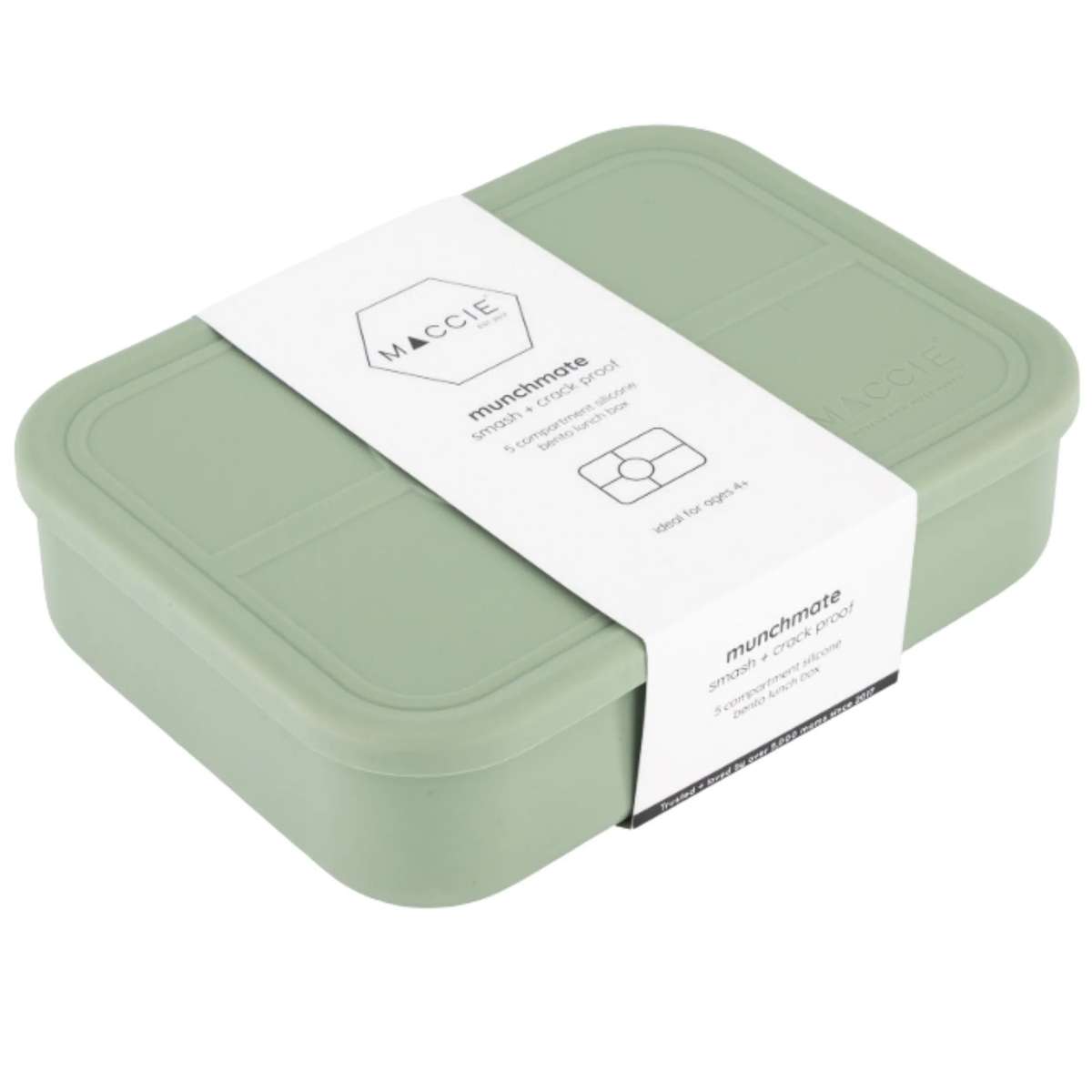 MACCIE MunchMate 5-Compartment Silicone Bento Lunchbox | 4+