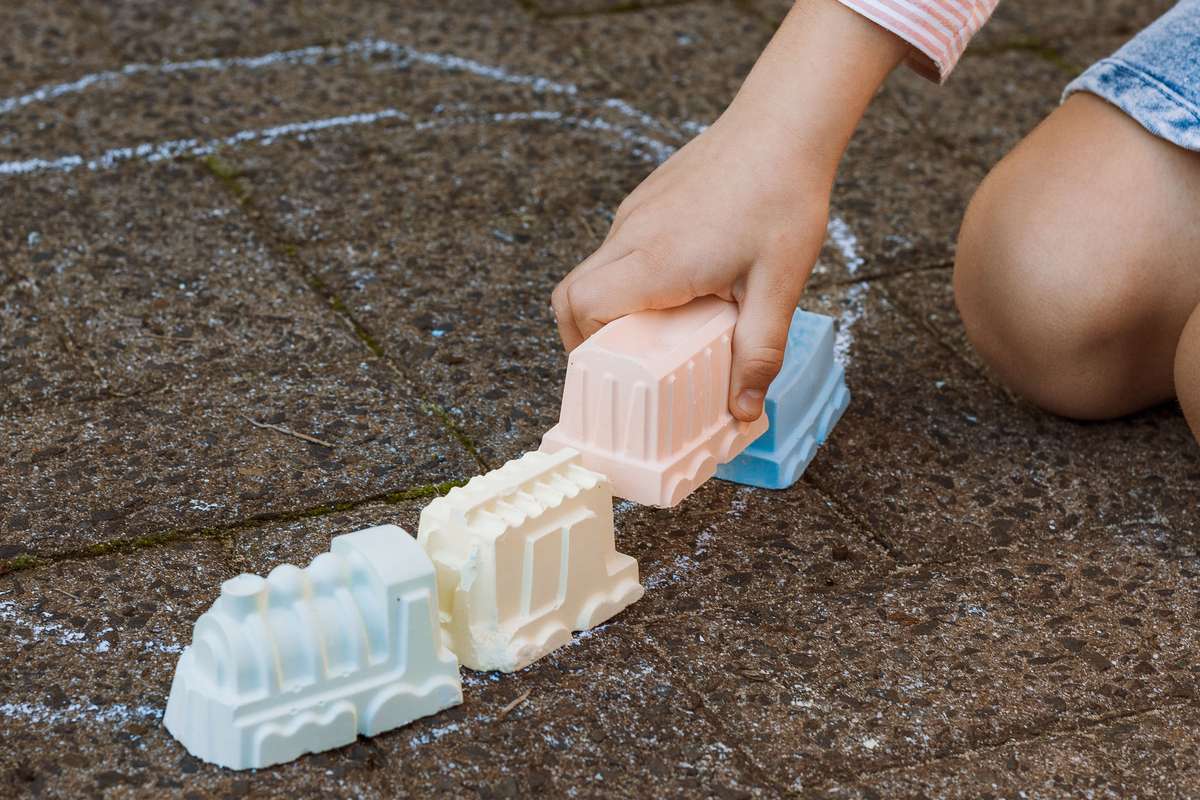 Rainbow Sidewalk chalk - Train Choo choo