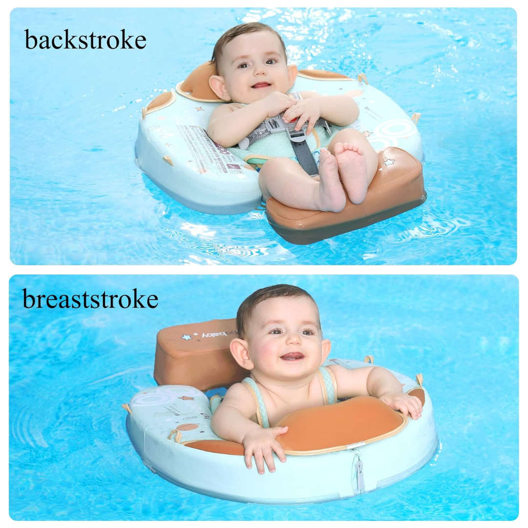 Mambobaby chest and back float - Air free - With canopy - Foldable green