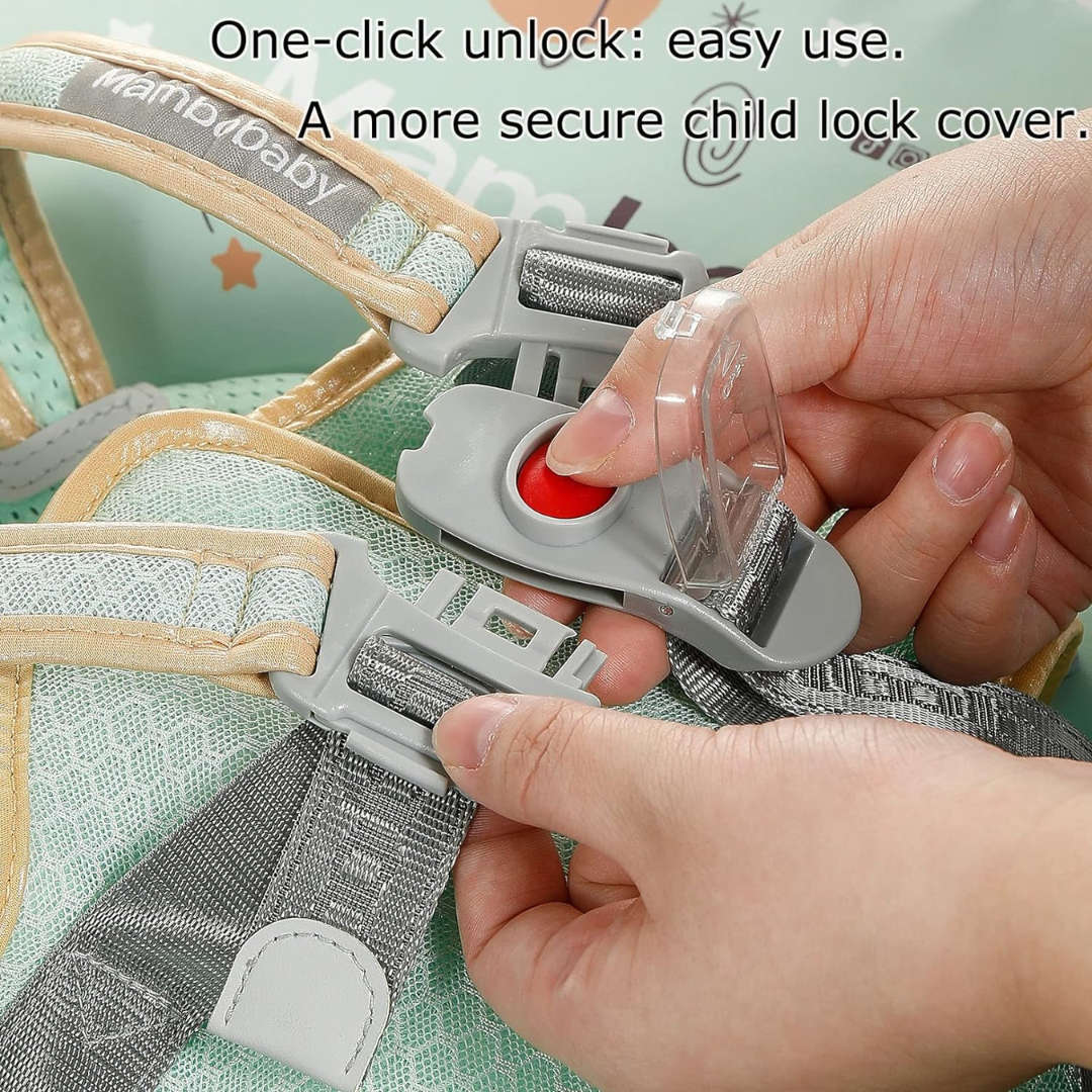 Mambobaby chest and back float - Air free - With canopy - Foldable green