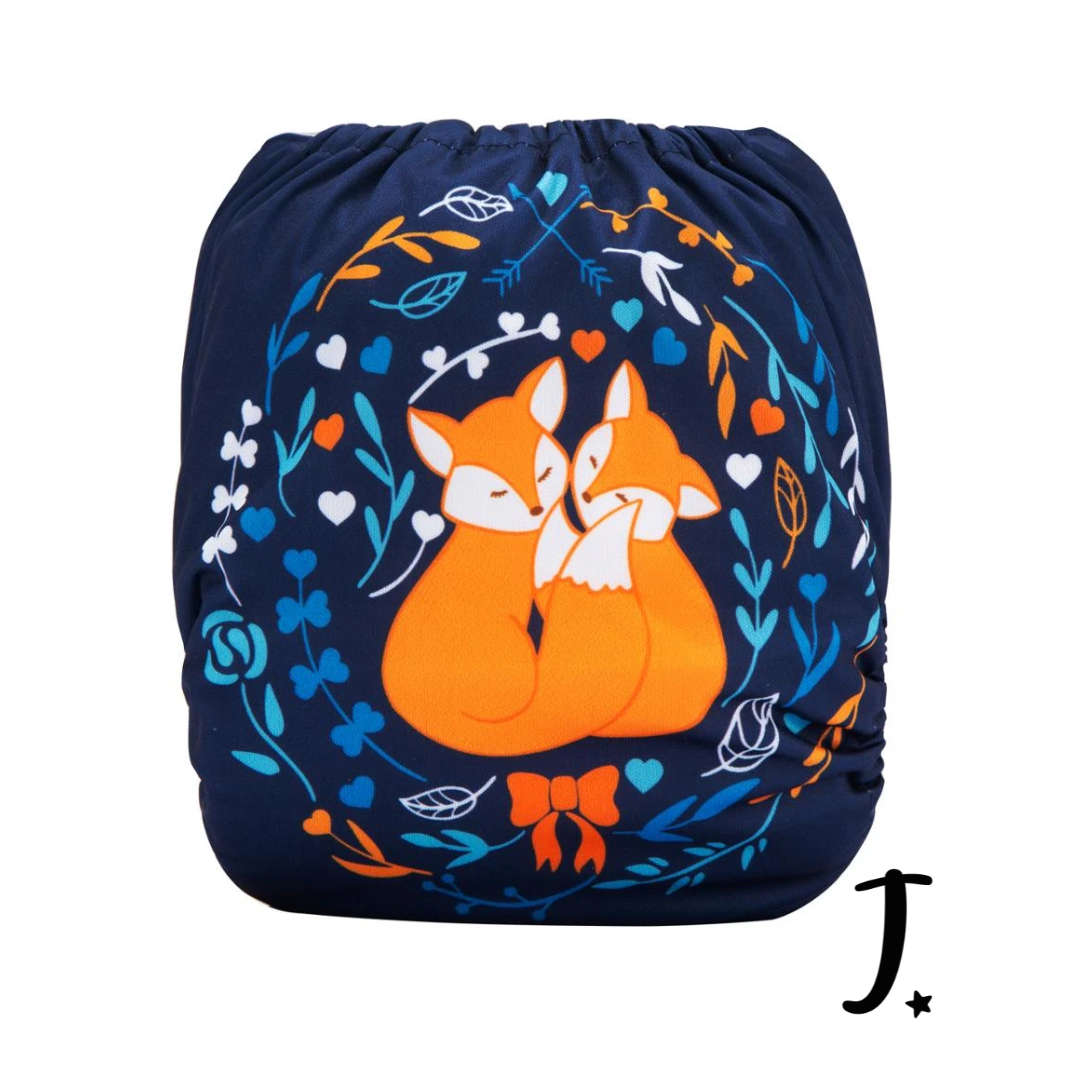 Foxes Print Pocket - Bamboo blend insert