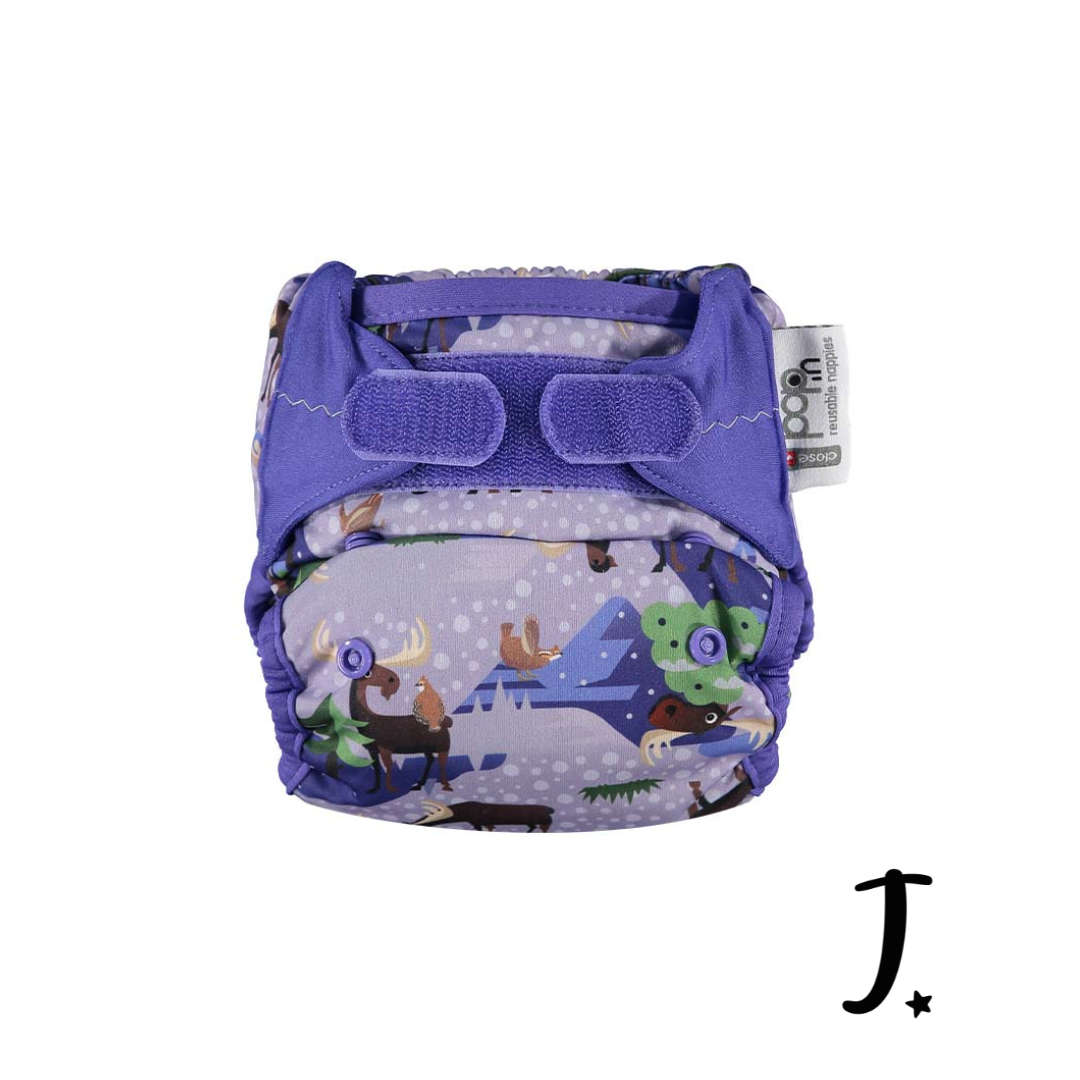 PopIn Single Printed Nappy Bamboo - Moose