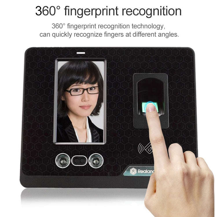 Realand G505 4.3 inch Color TFT Touch Screen Face Fingerprint WiFi Remote Time Attendance Machine...