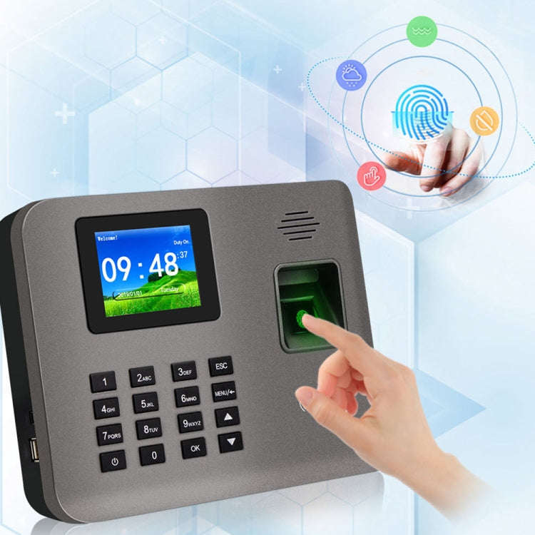 Realand AL321D Fingerprint Time Attendance with 2.4 inch Color Screen & ID Card Function & Batter...
