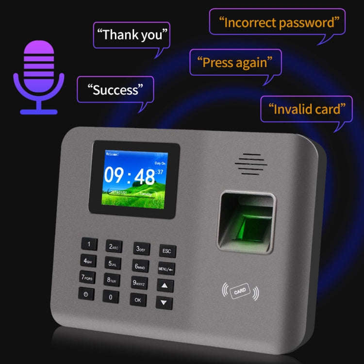 Realand AL321D Fingerprint Time Attendance with 2.4 inch Color Screen & ID Card Function & Batter...
